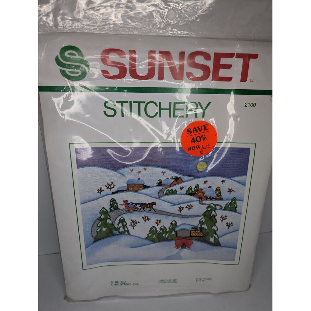Vintage Sunset Stitchery 2100 Quilted‎ Christmas Eve by Linda Gillum 8" x 10"